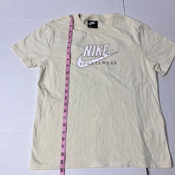 Nike Sportswear T-Shirt Women's Small Cream and Brown - Picture 3 of 7